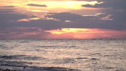 1629. Sunset Clouds over the Sea 4K Stock Footage 88730222