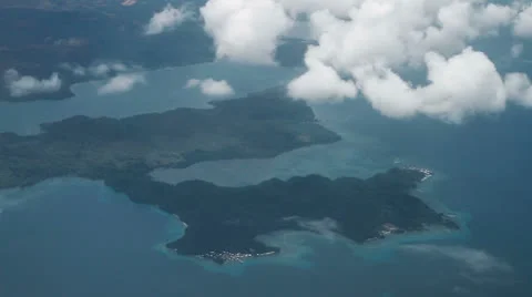 164 Philippine islands, ocean and clouds from airplane Video stock 22874053