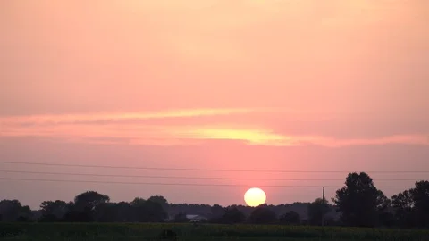 1645. Summer Sun Setting 4K Stock Footage 88730787