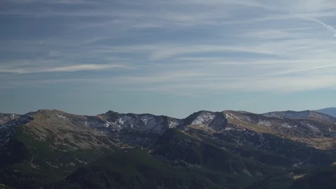 1661. Mountain Range View with Thin Clouds 4K Stock Footage 88732399