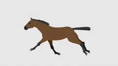 Running horse illustration loop animation