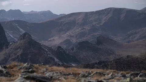 1663. Mountain Range with Peaks View 4K Stock Footage 88732658