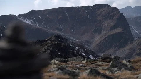 1664. Massive Mountain Range Pan 4K Stock Footage 88732767