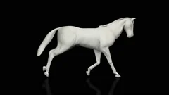 Paper horse running, seamless loop, Luma Matte attached