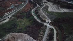 Awesome Aerial view of Jordan River and Railway in Bluffdale Utah, Going