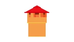 Ancient fort tower icon animation