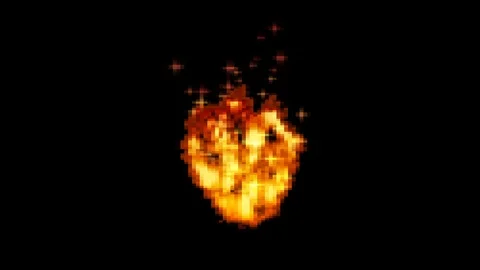 16bit Flame Stock Footage 121863826