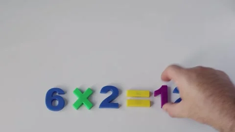 16fps Multiplication 6x2=12 – Math Learning Success Concept 4K Stop Motion Stock Footage 328733428