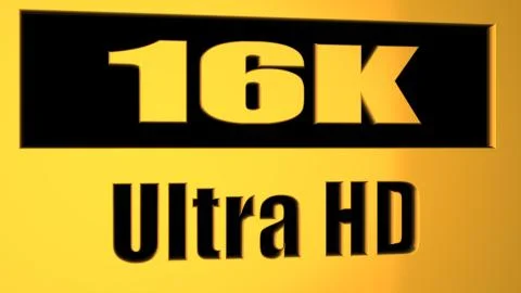 16K - display resolution - computer generated image (3D render) Stock Illustration