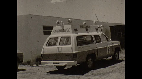 16mm 1970s ambulance Stock-Footage 129840557