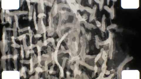 16mm abstract expressive black and white film 8 Stock Footage 241820723