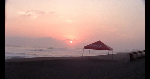 16mm-Beach Sunset Stock Footage 128411079