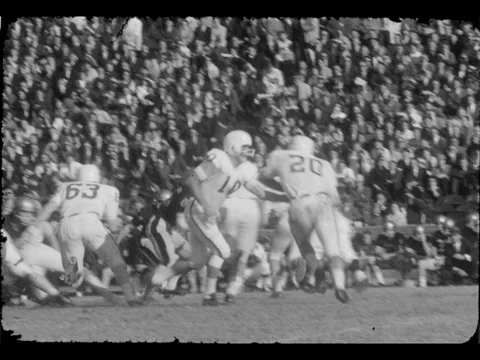 16MM Film Vintage College Football Team Vanderbilt Playing Tulane University Stock Footage