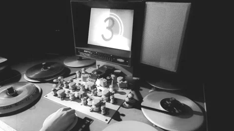 16mm Movie Film Viewer / Editors Desk Stock Footage 138613160