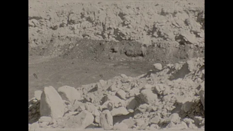 16mm pan of quarry Stock Footage 129854397