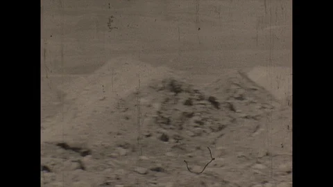 16mm pan of surface mining site Stock Footage 129845907