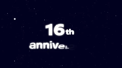 16th anniversary text animation 4k video. Vídeos de archivo 325284221