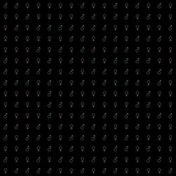 16x16 matrix for a total of 256 mixed male and female symbols with randomly.. 스톡 일러스트