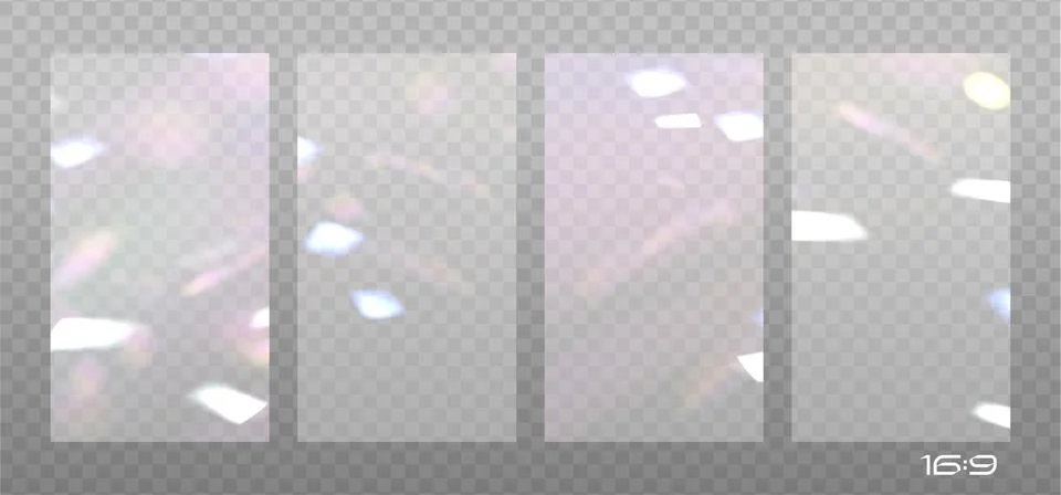 16x9 Backgrounds set with light reflections, the effect of rainbow glow and Stock Illustration