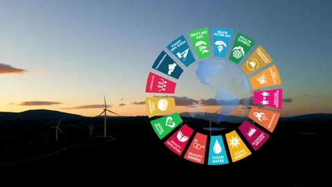 17 Global Goals Concept Earth Plexus Design Motion Graphic Animation Stock Footage 310744977
