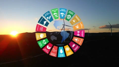 17 Global Goals Concept Earth Plexus Design Motion Graphic Animation Stock Footage 310745157