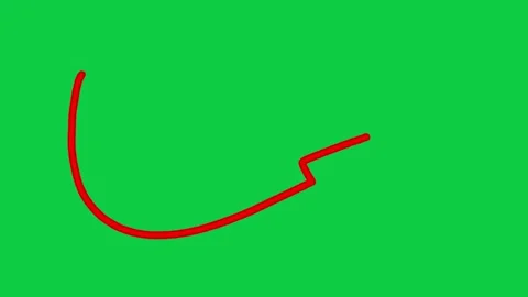 17. Hand Drawn Red Arrow Animation Brush Stroke Style Pointing Arrow on Brus Stock Footage 306864100