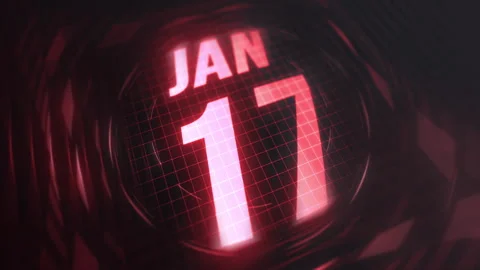 17 January in 3d motion graphic. Infrared calendar in futuristic and tech Stock Footage 292932749