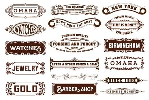 17 Labels and banners. Vector Stock Illustration