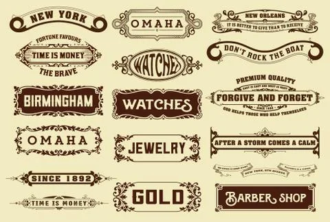 17 Labels and banners. Vector Stock Illustration