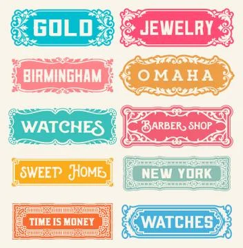 17 Labels and banners. Vector Stock Illustration