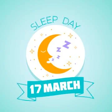 17 March  sleep Day Stock Illustration