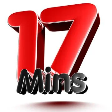 17 mins isolated on white background illustration 3D rendering with clipping  Stock Illustration