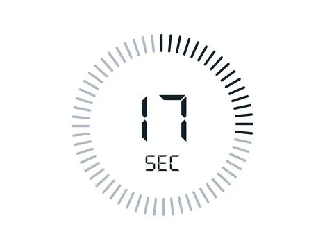 17 second timers Clocks, Timer 17 sec icon Stock Illustration