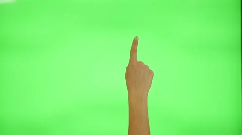 17 touchscreen gestures - female hand, on a green screen Video stock 48862337