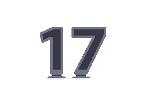 17 vector number design. For logo, brand label, design elements, corporate id Stock Illustration