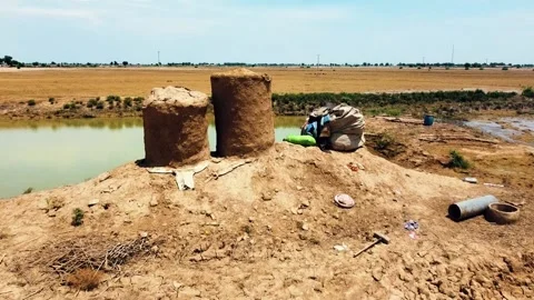17 Wheat  storage system drone shot Stock Footage 205485556
