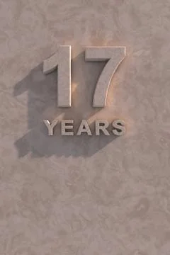 17 years 3d text Stock Illustration