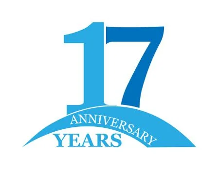 17 years anniversary, flat simple design Stock Illustration