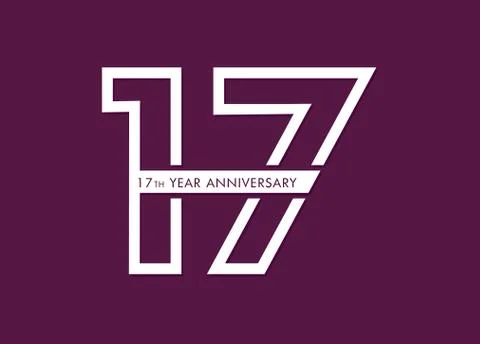 17 years anniversary image vector, 17th anniversary celebration logotype  イラスト素材