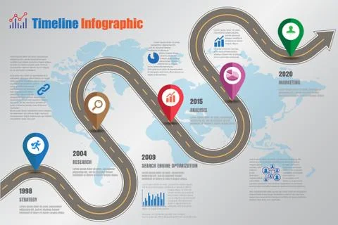170116 RoadMapBusinessTimeLine 2 Illustrazione stock