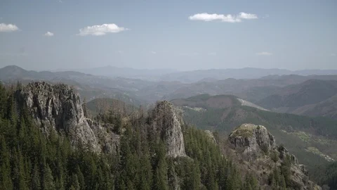 1714. Rocks and Mountain Range View 4K Stock Footage 88736998