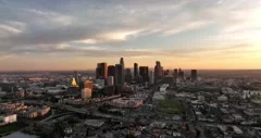 Los Angeles Downtown Cinematic Drone Footage of Top Aerial View filmed by drone.