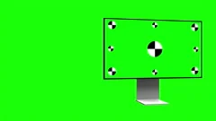 3D desktop computer with green screen isolated on green backround. 3d render.