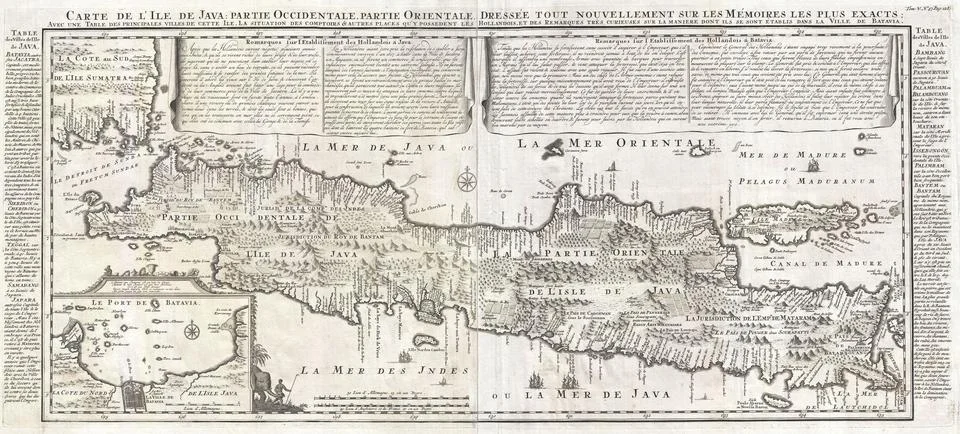 1718 Chatelain Map of Java Stock Photos