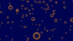 Dark blue background with falling orange bubbles. Simple high definition