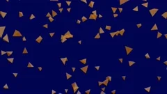 Dark blue background with falling orange pyramids. Simple high definition