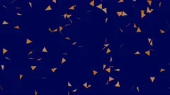 Dark blue background with falling orange triangles. Simple high definition