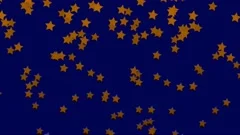 Dark blue background with falling orange stars. Simple high definition