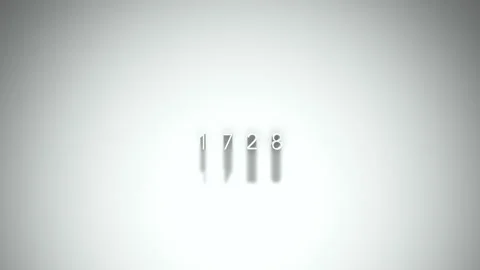1728 3D title animation with shadows on a white background Stock Footage 296748992