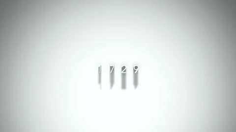 1729 3D title animation with shadows on a white background Stock Footage 296748945